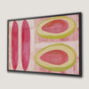 Modern Pink Avocado Artwork Framed Canvas Print