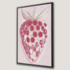 Modern Pink Strawberry Framed Canvas Print Artwork