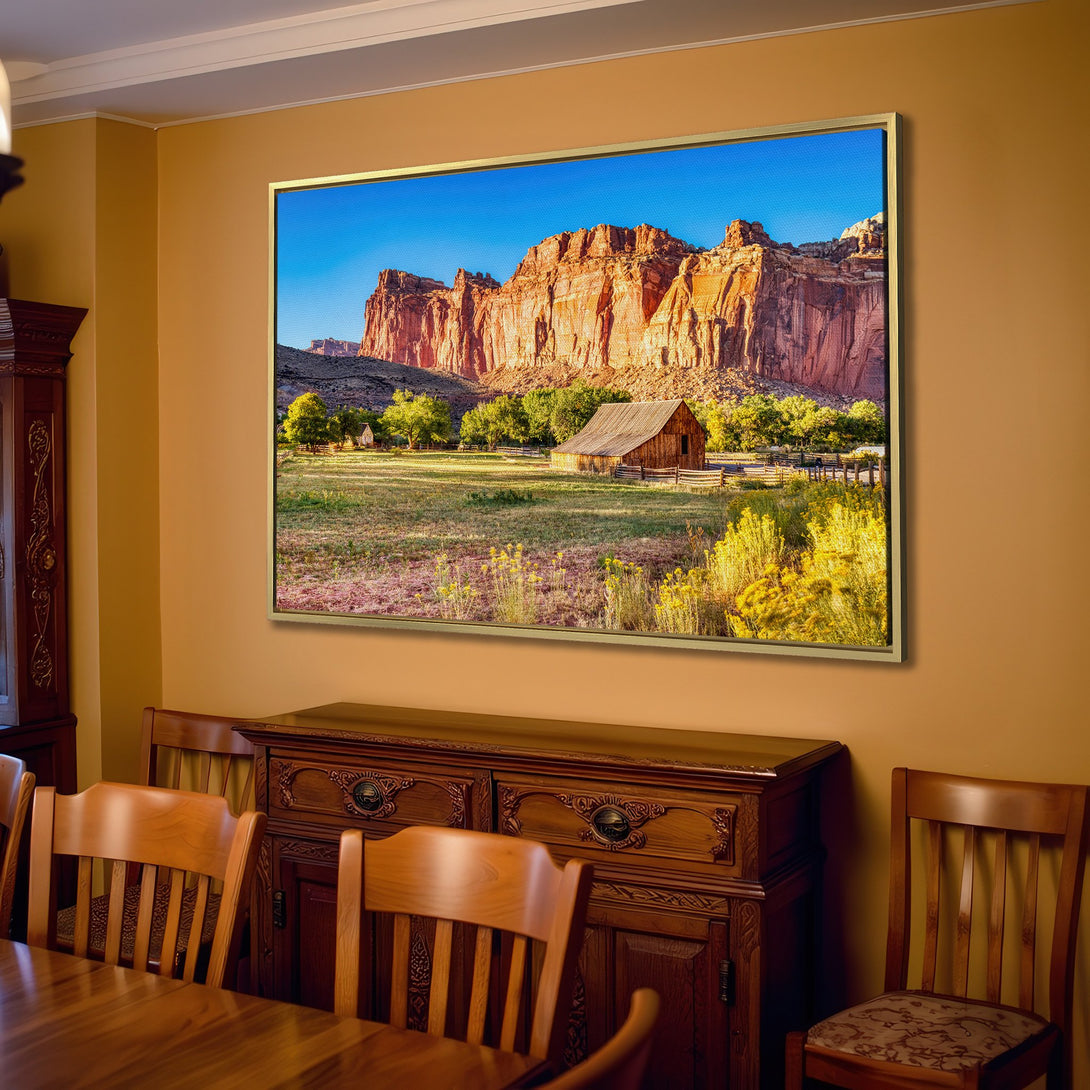 Canvas Print of a stunning desert landscape with warm, earthy tones. Perfect for adding a touch of nature to your home decor.