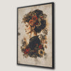 Moody Woman with Flowers Canvas Print - Romantic Gothic Art