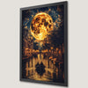 Moonlit Canal Art Poster - Gothic Cityscape Wall Decor