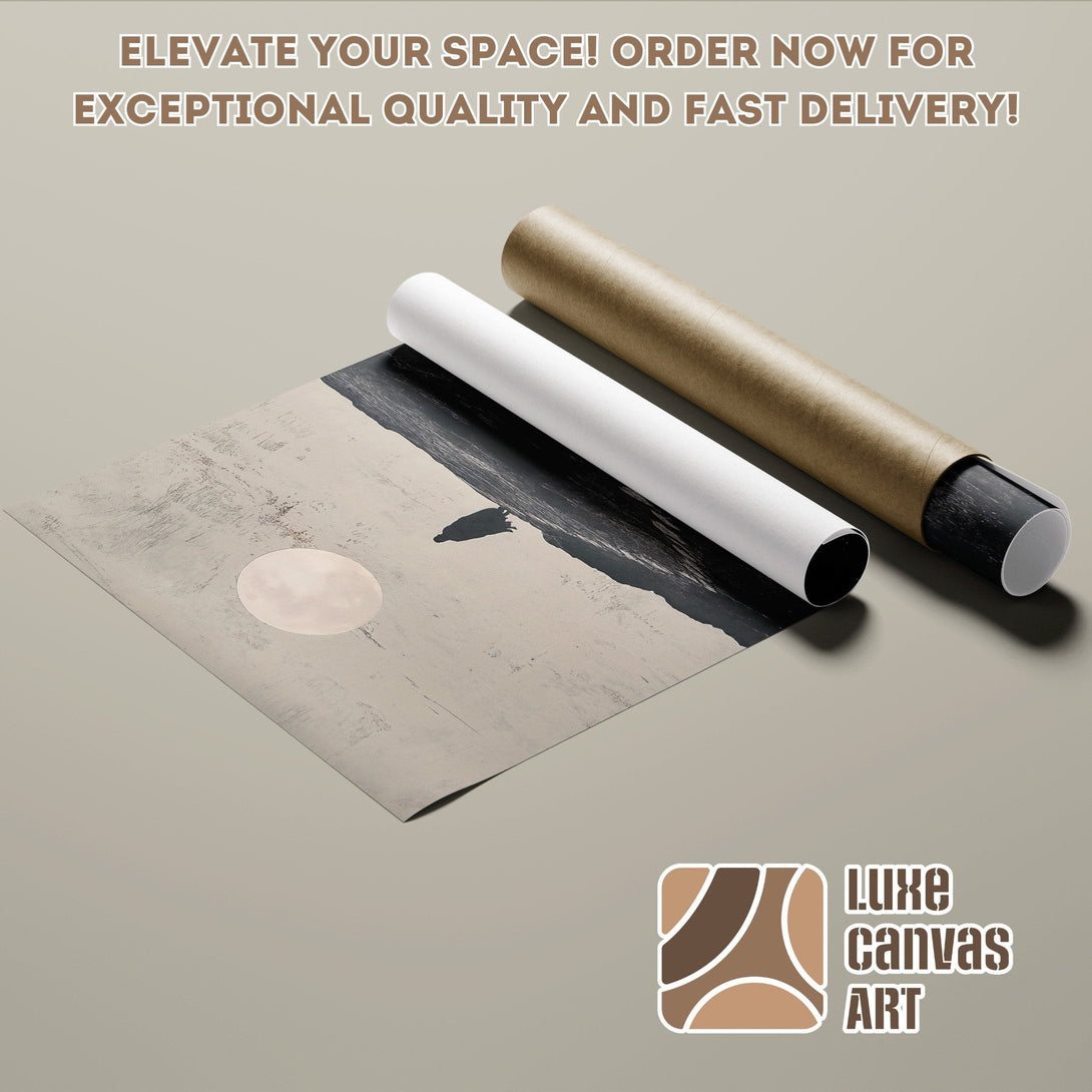 Abstract landscape poster roll art print. Neutral color palette. Elevate your space today!