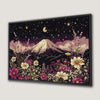 Moonlit Mountain Floral Dreamscape Canvas Print Art