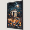 Moonlit Ruins and Wildflowers Art Poster - Gothic Decor