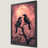 Moonlit Sakura Raven Art Poster - Gothic Wall Decor