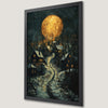 Moonlit Village Art Poster - Rustic Moonlit Decor for Your Home