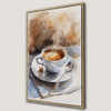 Morning Espresso Watercolor Canvas Print for Kitchen or Cafe