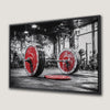 Motivational Barbell Framed Canvas Print for Gym Decor