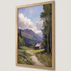 Mountain Cabin Scene Art Poster - Rustic Woodland Decor