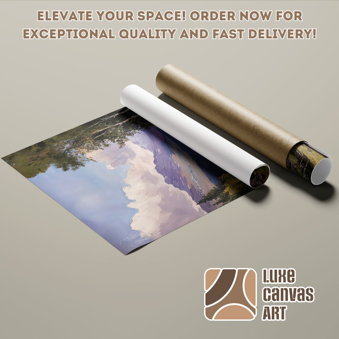 Poster Roll featuring a landscape painting with a cool color palette. Elevate your space with art!