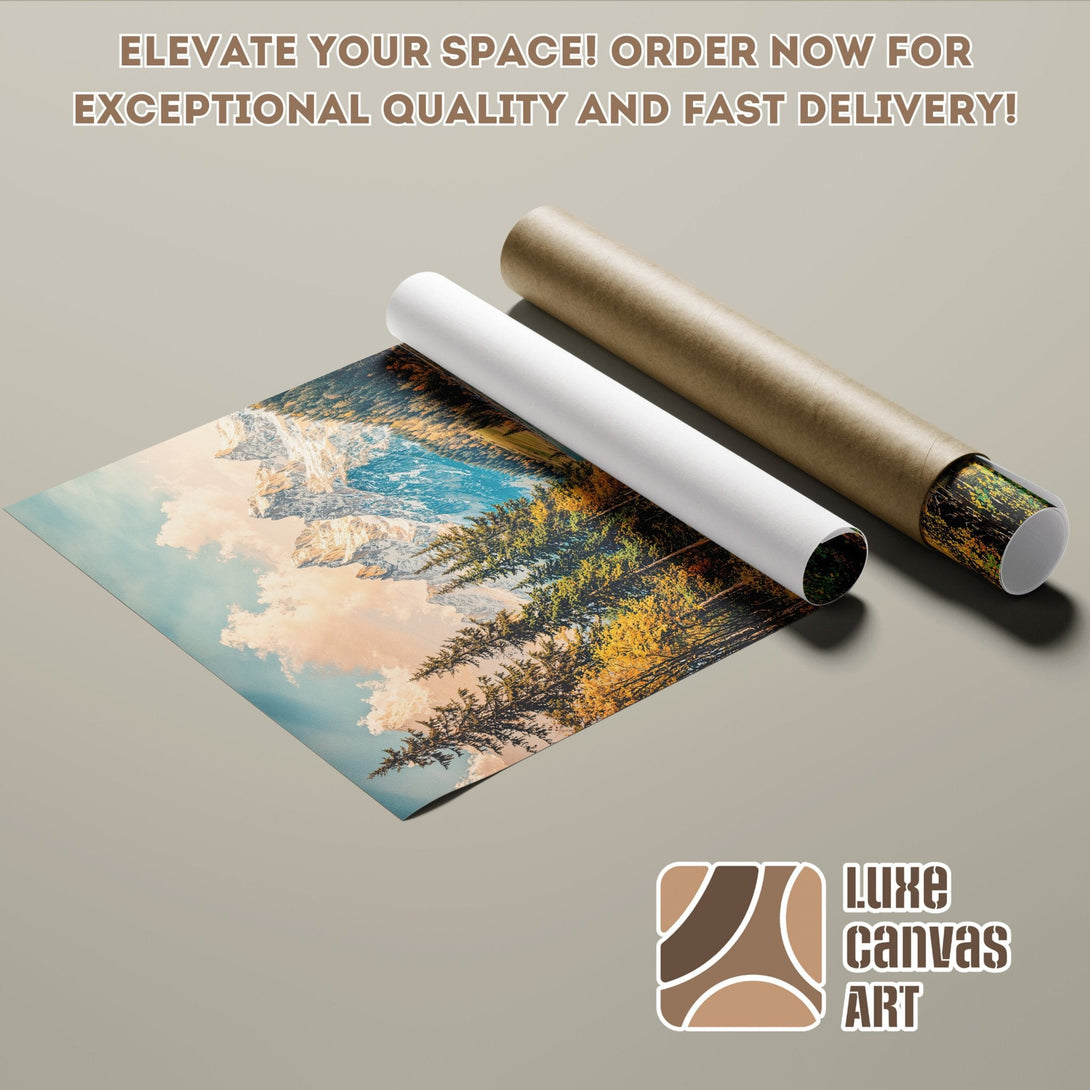 Poster Roll featuring a scenic landscape print, showcasing nature with a warm color palette.