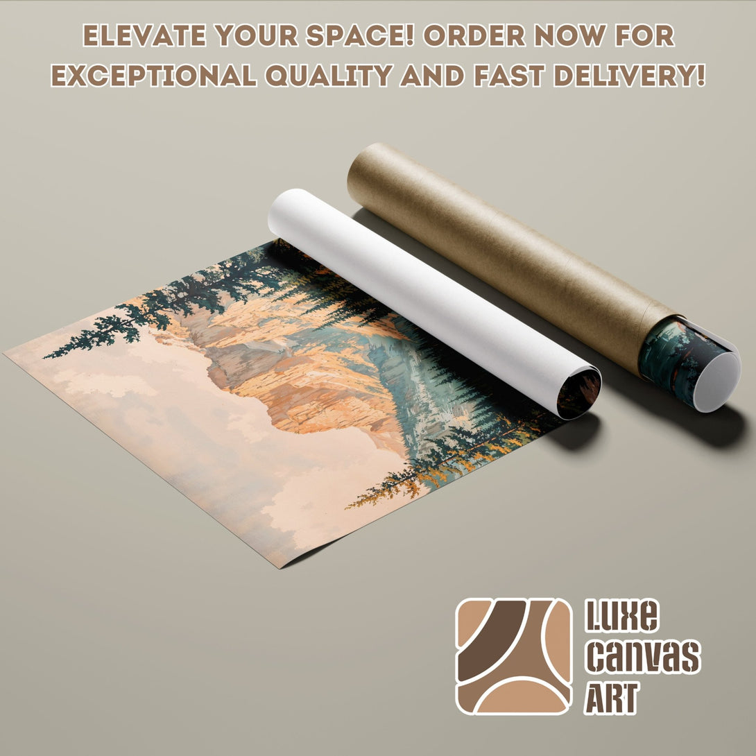 Poster Roll featuring a landscape painting in a warm, earthy color palette. Elevate your space with this art!