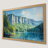 Mountain Lake Vista Art Poster - Panoramic Green Forest Print