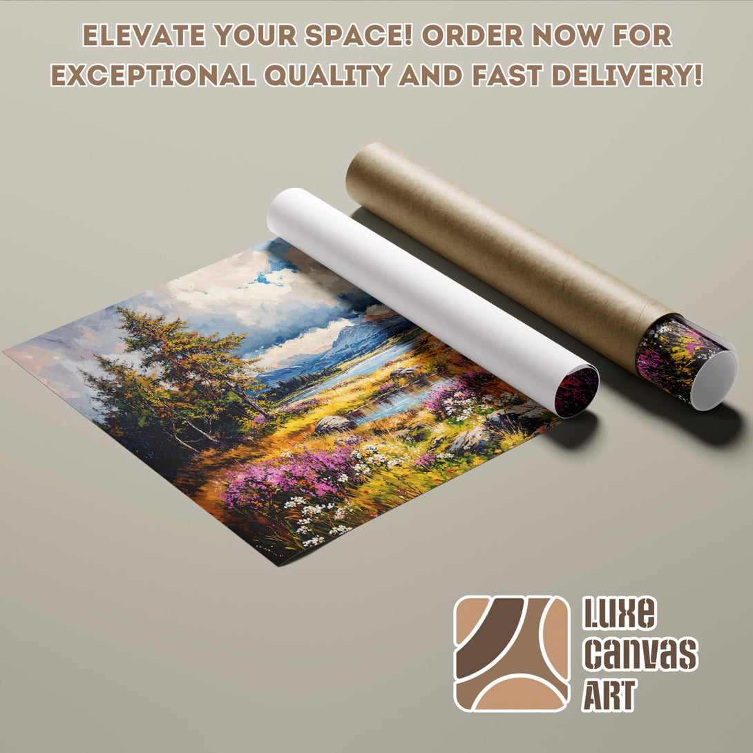 Landscape Poster Roll, vibrant art print with a colorful palette, perfect for home decor.
