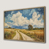 Mountain Landscape and Cloudy Blue Sky Canvas Print