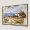 Mountain Landscape Autumn Cabin Canvas Print Framed Art