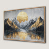 Mountain Landscape with Golden Full Moon Canvas Print Artwork
