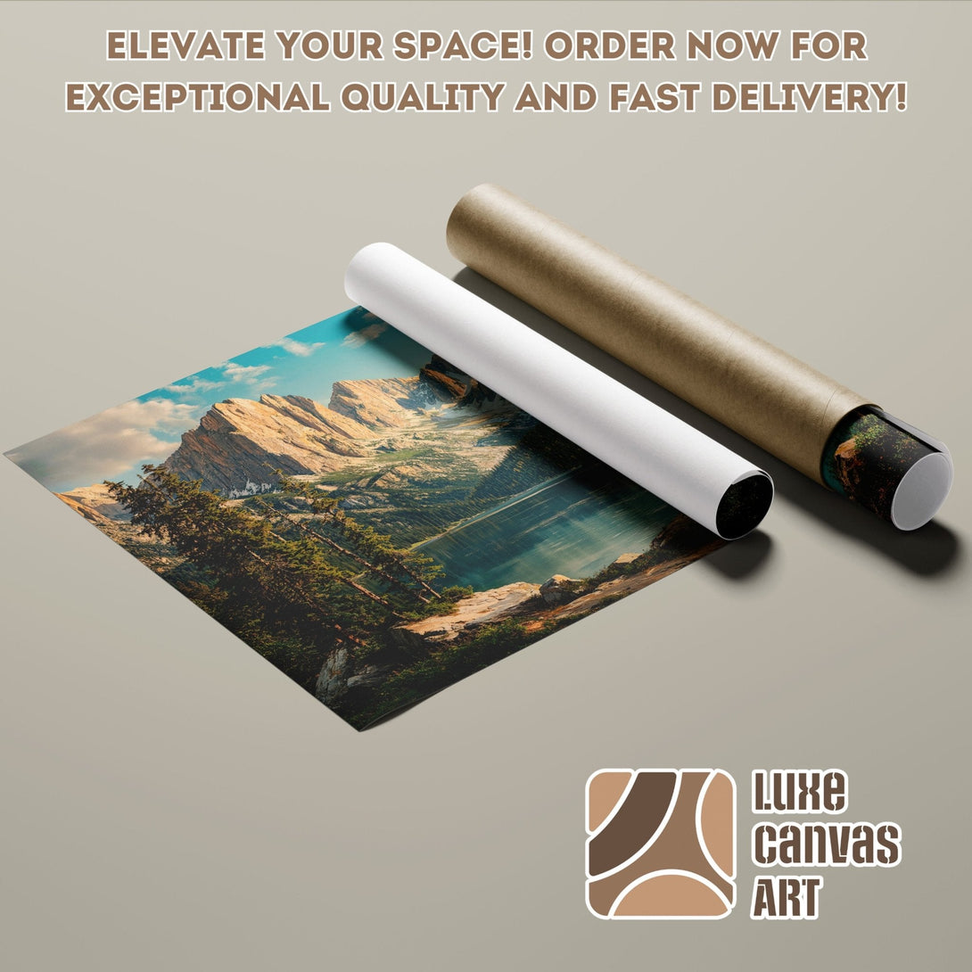 Poster Roll featuring a scenic mountain landscape in a natural color palette. Elevate your space!