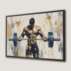 Muscular Man Lifting Weights Canvas Print Home Decor