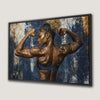 Muscular Woman Painting Canvas Print for Gym Decor