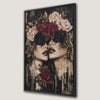 Mysterious Female Faces Canvas Print Dark Floral Art