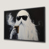 Mysterious Ghost with Coffee Canvas Print Halloween Decor