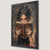 Mysterious Woman and Old Book Art Poster - Gothic Decor