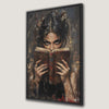 Mysterious Woman and Old Book Gothic Canvas Print