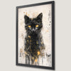 Mystic Black Cat Art Poster - Yellow Eyes Wall Decor