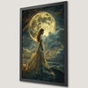 Mystic Full Moon Woman Art Poster - Enchanting Wall Decor