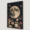 Mystic Moon and Floral Beauty Canvas Print Framed Art