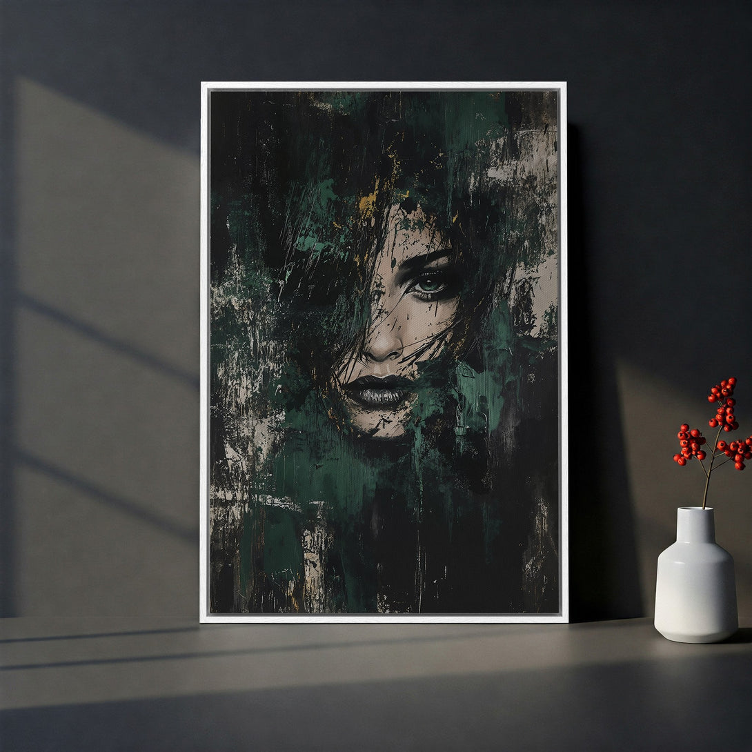 Framed Wall Art: Majestic stag portrait in autumnal hues. Enhance your space with this nature-inspired Canvas Print, featuring warm browns and greens. Perfect for any room!