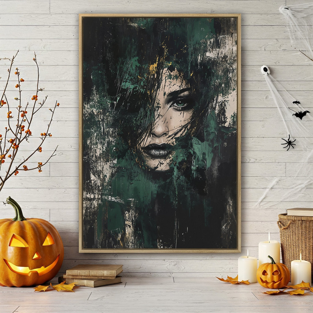 Framed Wall Art featuring a majestic deer surrounded by autumn leaves. Warm, earthy tones create a cozy, seasonal vibe. Perfect for fall decor!