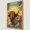 Mystical Bison Art Poster | Celestial Ethnic Decor