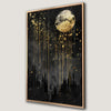 Mystical Black and Gold Moon Canvas Print for Wall Art
