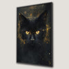 Mystical Black Cat Canvas Print Gothic Feline Art