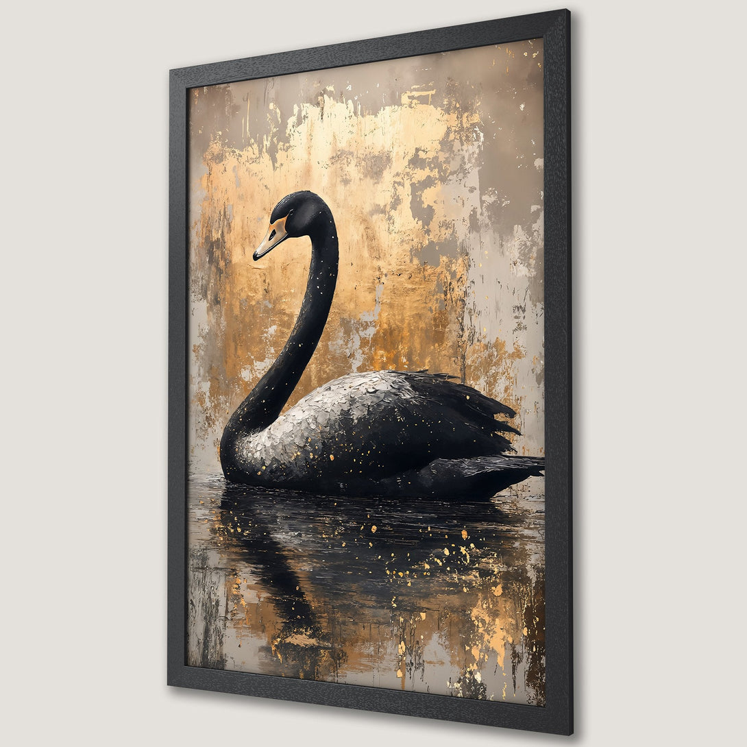 Framed Poster featuring a majestic hawk against a vibrant orange and yellow sunset. Stunning art print in a modern, textured style.