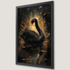 Mystical Black Swan Art Poster - Gothic Wildlife Decor