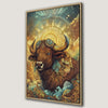 Mystical Buffalo Framed Canvas Print Ethnic Decor
