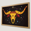 Mystical Bull Skull Art Poster with Starry Night Sky