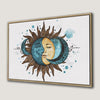 Mystical Celestial Boho Sun and Moon Canvas Print Art