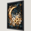 Mystical Crescent Moon and Floral Art Poster for Cosmic Decor