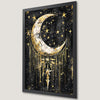Mystical Crescent Moon and Stars Art Poster for Gothic Decor