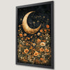 Mystical Crescent Moon Starry Night Art Poster for Dark Academia Decor