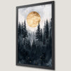 Mystical Dark Forest and Golden Moon Art Poster for Home