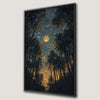 Mystical Forest Framed Canvas Print with Enchanted Trees