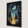 Mystical Forest Landscape Celestial Framed Canvas Print