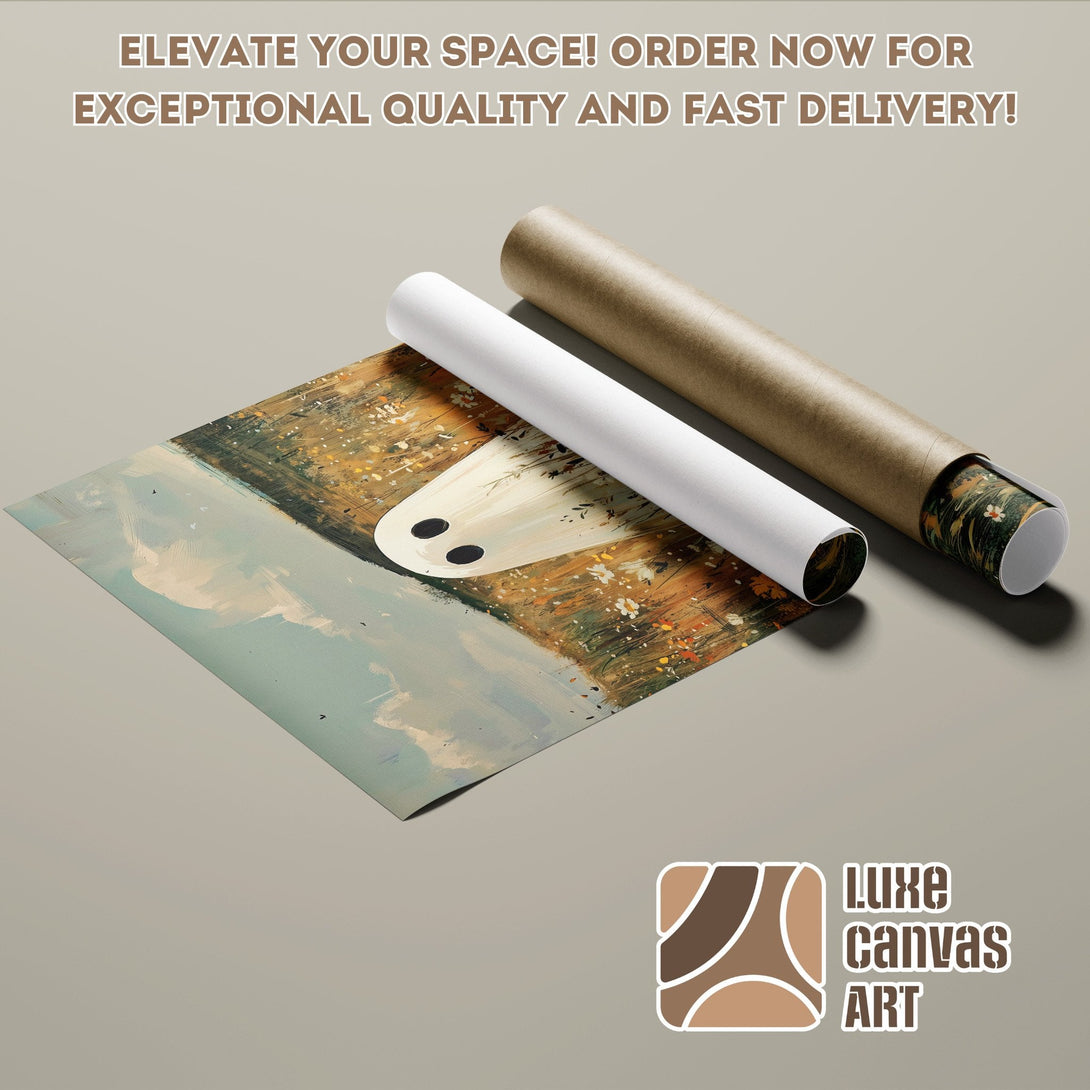 Poster Roll featuring an abstract landscape painting with a warm color palette. Order now!