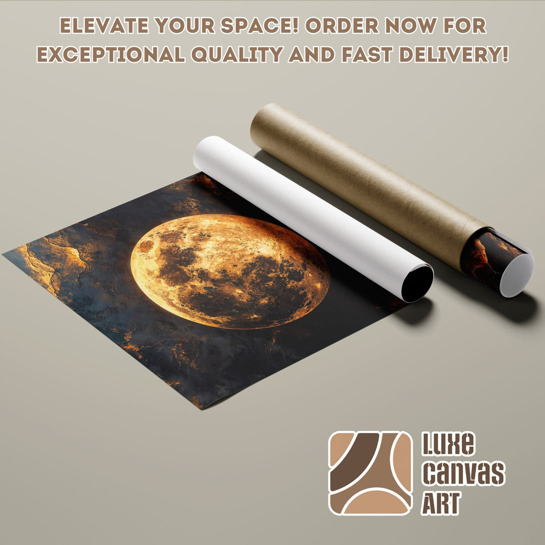 Poster Roll featuring a celestial, artistic design with a warm color palette. Elevate your space with this stunning art!
