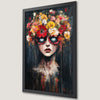 Mystical Gothic Woman Art Poster - Surreal Flower Portrait Decor